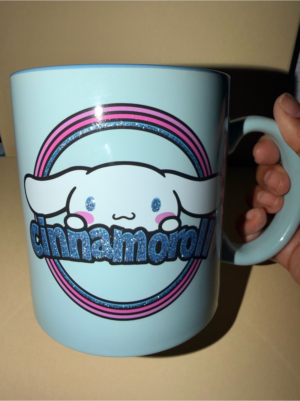 🩵NWOT Sanrio Cinnamoroll 20 oz Mug with Pink & Glitter Accent
